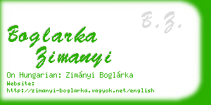 boglarka zimanyi business card